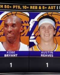 xingkong.com-湖人队史50分10板5助场数榜：贝勒9次第一 科比&amp;里夫斯&amp;东契奇1次